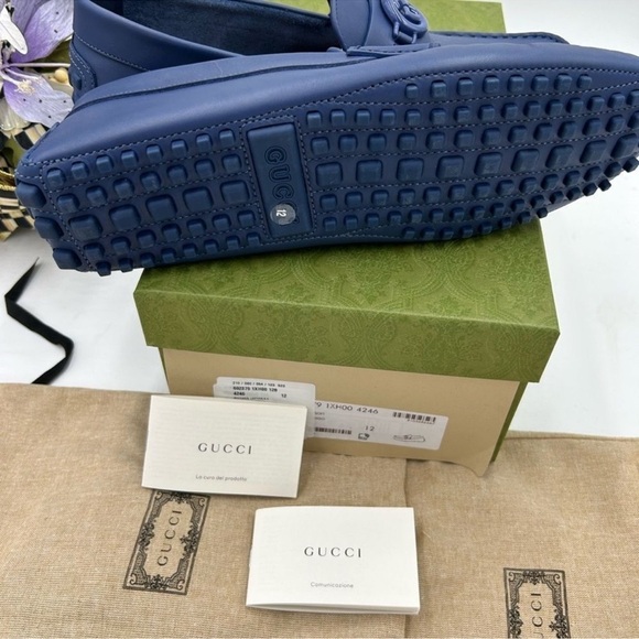 Men’s Gucci, interlocking GG, leather driver loafers size 12 made in Italy. - Picture 5 of 10